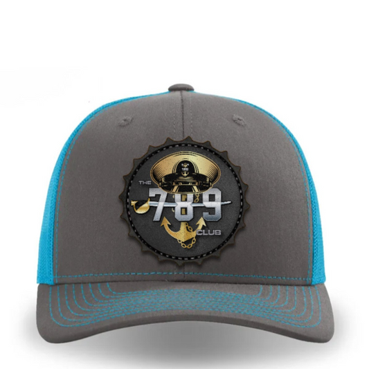 Hey Chief Dark Grey with Light Blue Trim Hat