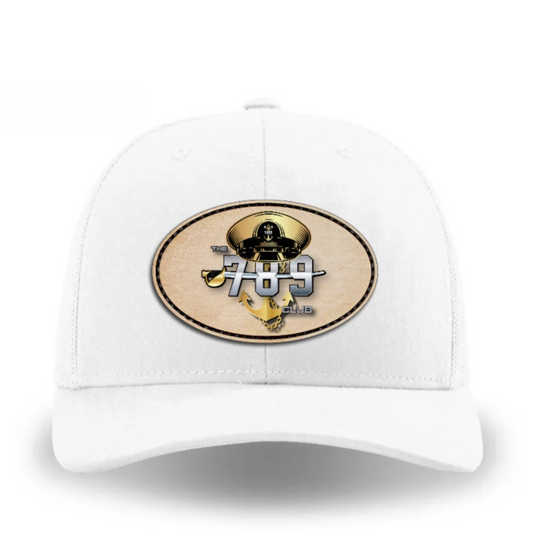 Hey Chief White with Oval Badge Hat