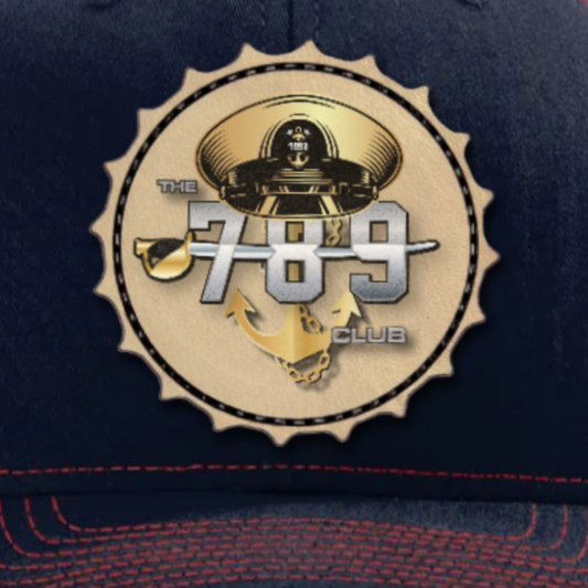 Hey Chief Dark Blue and Red Trim Hat