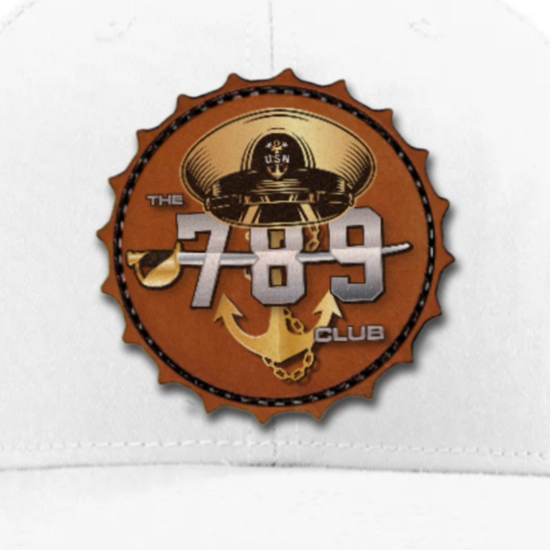 Hey Chief White with Brown Badge Hat