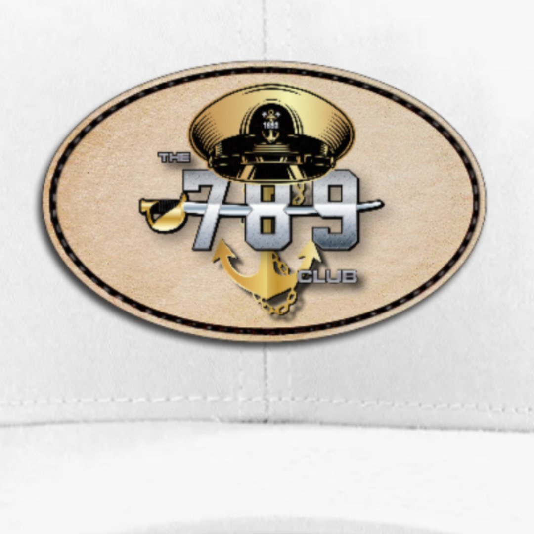 Hey Chief White with Oval Badge Hat